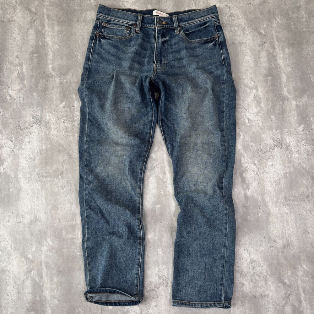 Lucky Brand 410 Athletic Straight Jeans Mens 32x32 Blue Denim Stretch